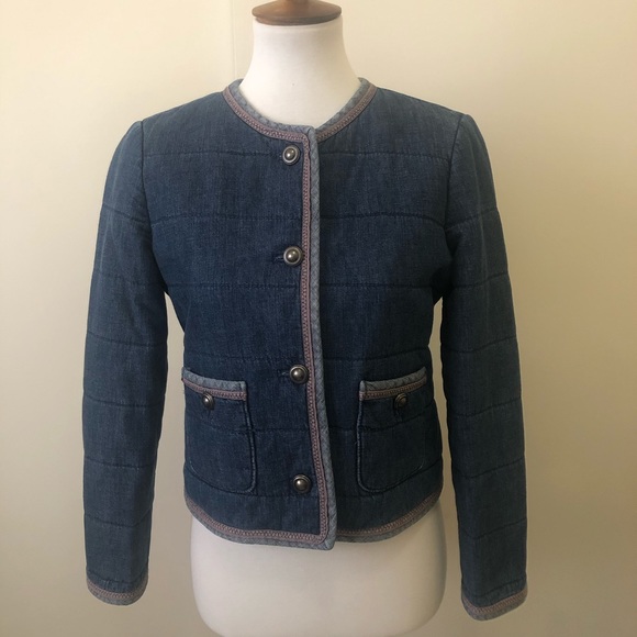 J Crew Denim Short Jacket Coat Sz 6